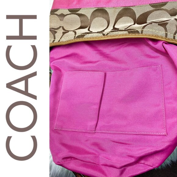 COACH Y2K SIGNATURE STRIPE PINK RUGBY DUFFLE BUCKET SHOULDER CROSSBODY BAG - Picture 12 of 16
